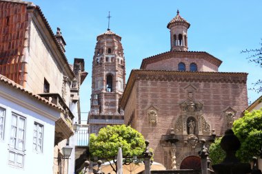 Mudejar bell tower Spanish village in Barcelona, Spain clipart