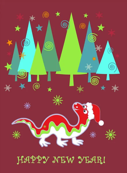 Latar belakang Natal dengan Tahun Baru Naga 2012 - Stok Vektor