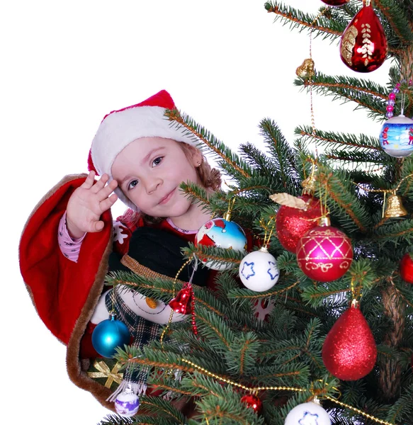 Küçük kız Noel Baba — Stok fotoğraf