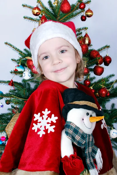 Beleza menina Papai Noel — Fotografia de Stock