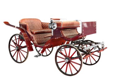 Vintage carriage isolated on white clipart