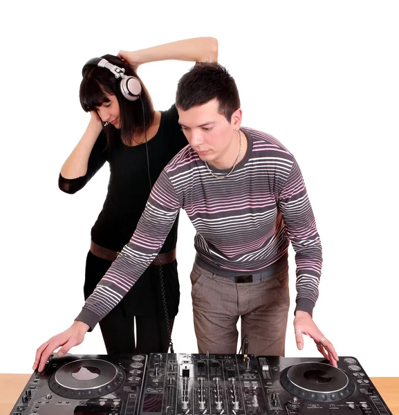 DJ och flicka — Stockfoto