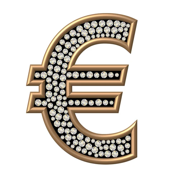 钻石符号欧元 — 图库照片