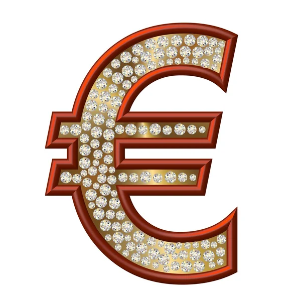 Διαμάντι σύμβολο ευρώ — Φωτογραφία Αρχείου