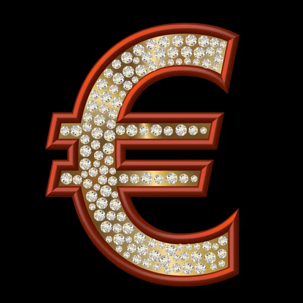 Diamond Symbol Euro — Stock Photo, Image