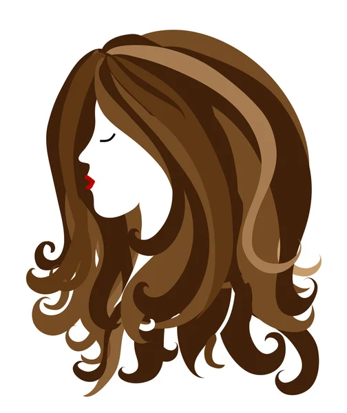 Cabeza femenina w pelo largo —  Fotos de Stock