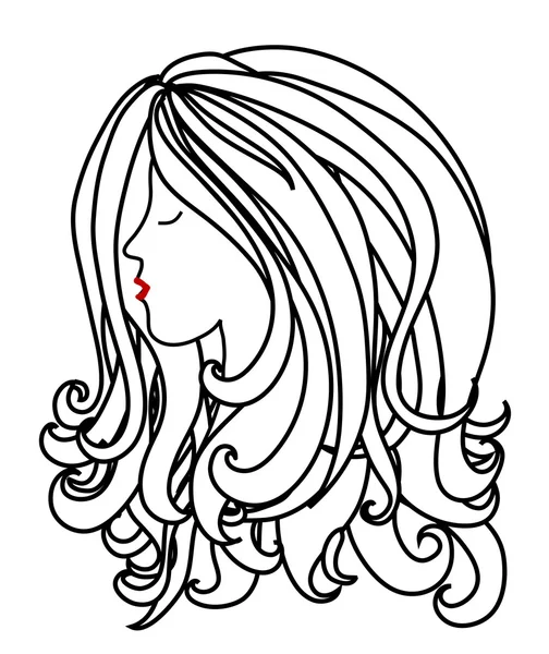 Cabeza femenina w pelo largo —  Fotos de Stock