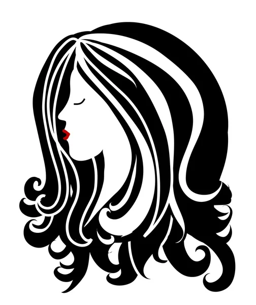Cabeza femenina w pelo largo — Foto de Stock