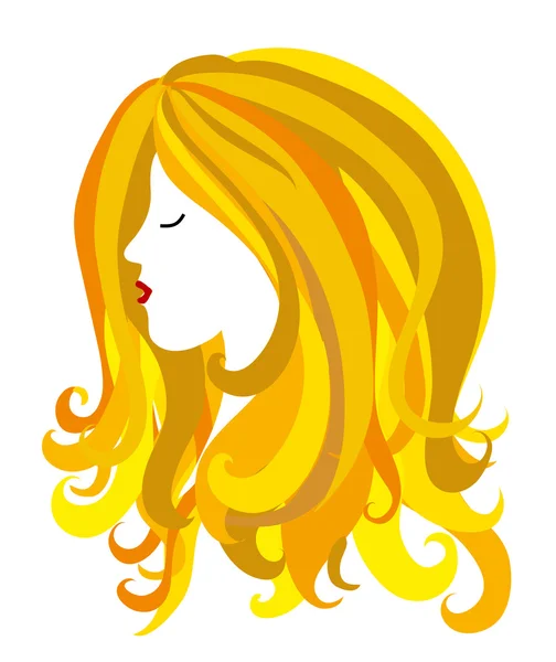 Female head w long hair — Stock Photo, Image