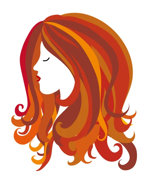 Vrouwelijk hoofd met lang haar — Stockfoto