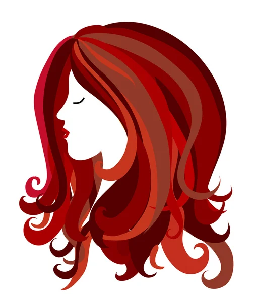 Kadın kafası Uzun saçlar — Stok fotoğraf