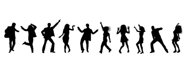 Silhouettes of dancing — Stock Photo, Image