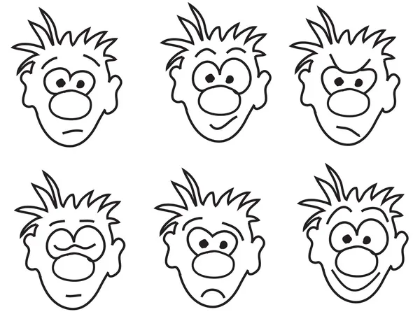 Conjunto de rostos de desenhos animados Imagem De Stock