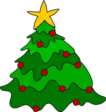 Cartoon christmas tree clipart