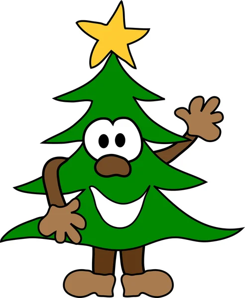 Dessin animé arbre de Noël — Image vectorielle