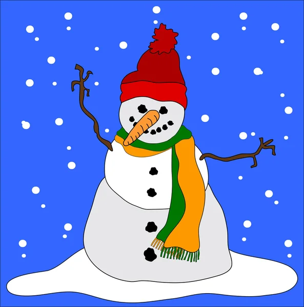 Ilustração de boneco de neve — Vetor de Stock