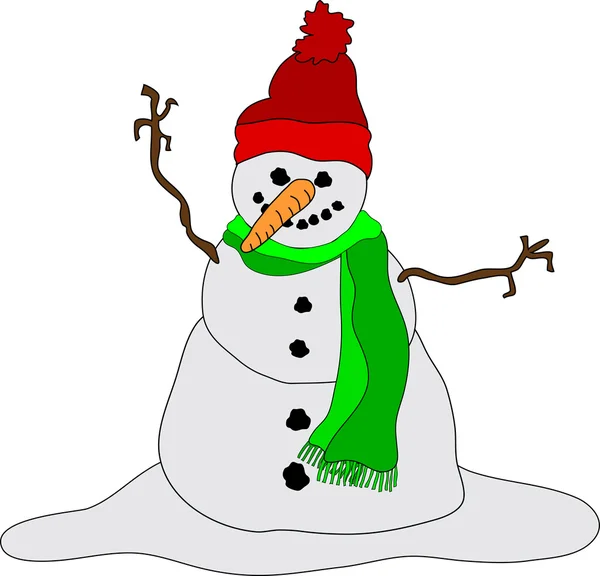 Muñeco de nieve ilustración — Vector de stock