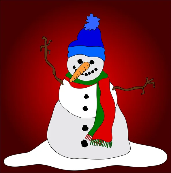 Muñeco de nieve ilustración — Vector de stock