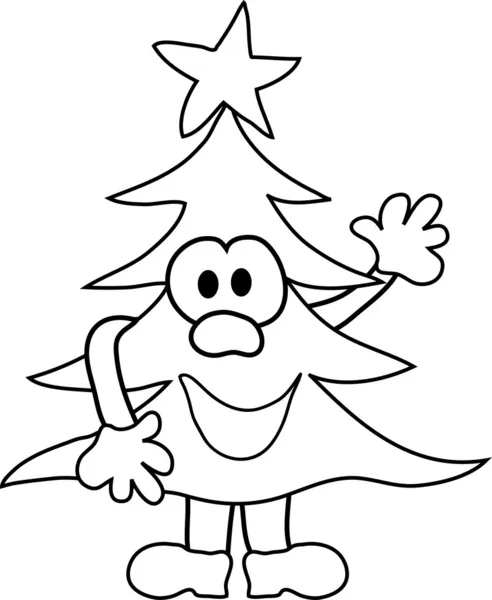 卡通人物圣诞树 — 图库矢量图片#