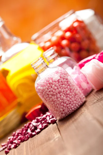 Aromatherapy - essential oils and bath salt — Stock Photo, Image