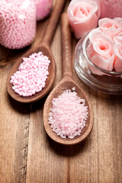 Aromaterapi salt - spa levererar — Stockfoto