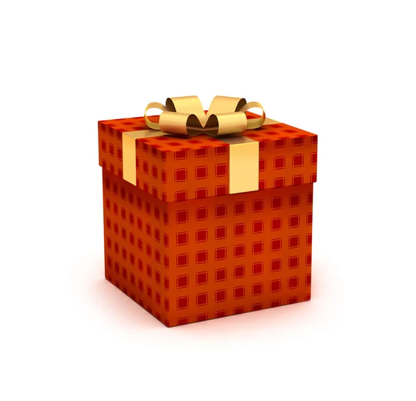 Christmas box tied with ribbon bow — Stock Photo, Image