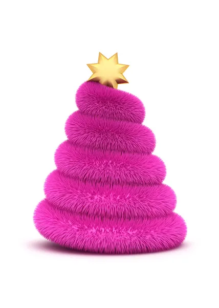 Árvore de Natal rosa - ilustração 3D — Fotografia de Stock