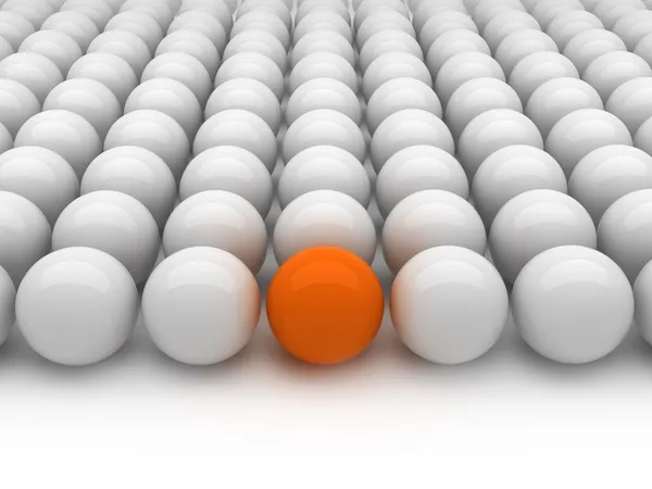 Individualita - šedé a oranžové koule — Stock fotografie