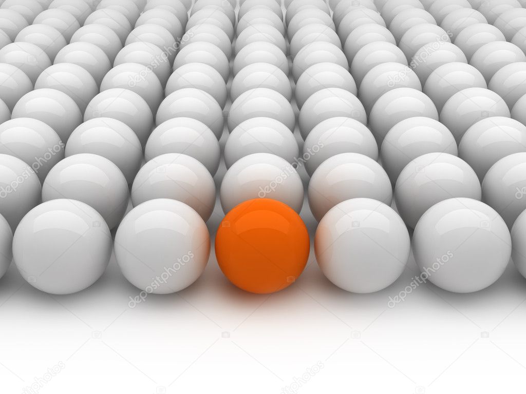 Individuality - gray and orange balls