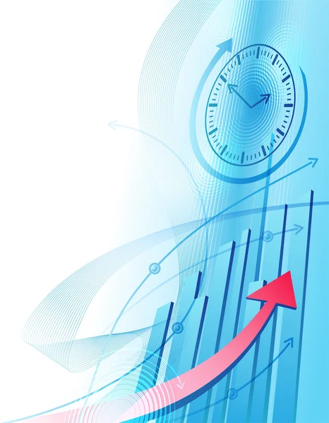 Business bakgrund med klocka — Stock vektor