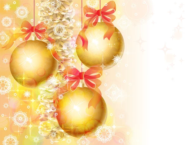 ゴールドのクリスマス背景 — ストックベクタ