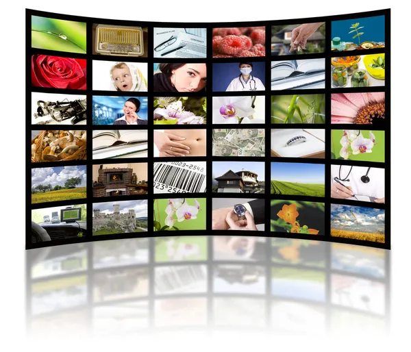 Televisie productie concept. TV film panelen — Stockfoto