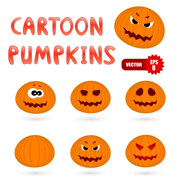 Halloween citrouilles dessin animé — Image vectorielle