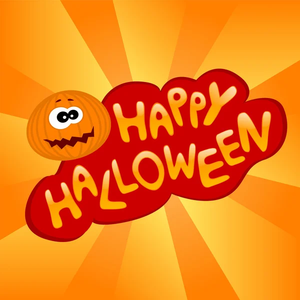 Halloween card with cute pumpkin — Stock Vector