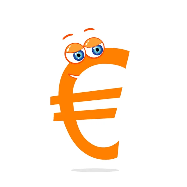 Caráter monetário bonito euro —  Vetores de Stock