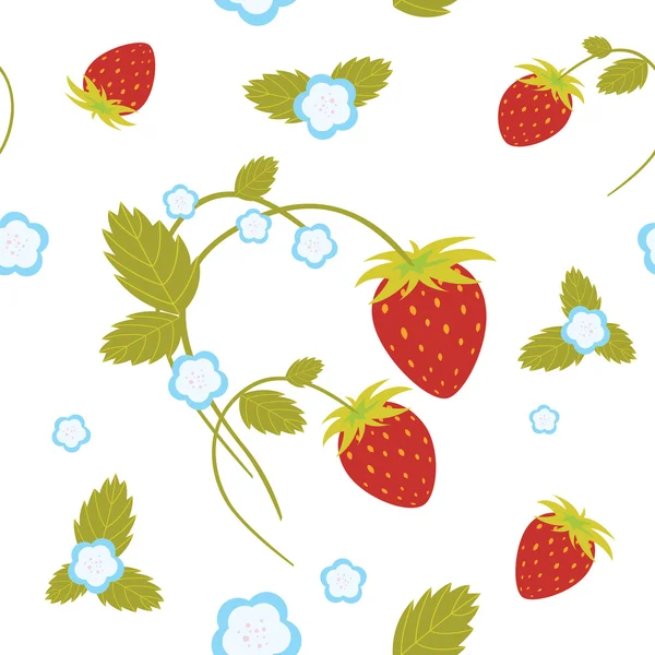 Άνευ ραφής υφή με φράουλες — Διανυσματικό Αρχείο