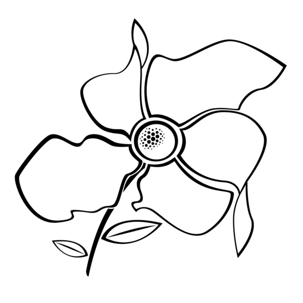Ilustração monocromática da flor — Vetor de Stock