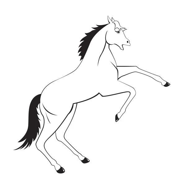 Kreslený černobílý kůň — Stockový vektor