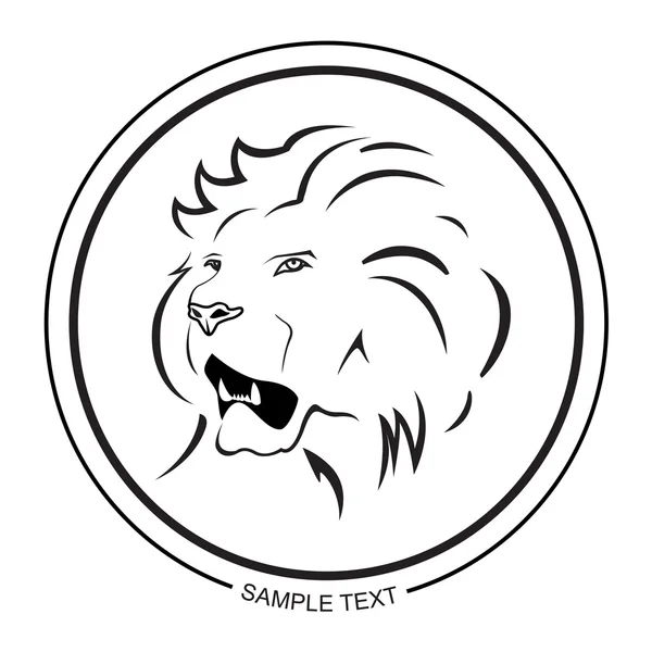 Monochrome illustration of lion symbol — Stock Vector