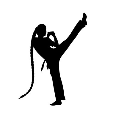 karate girl kara silüeti