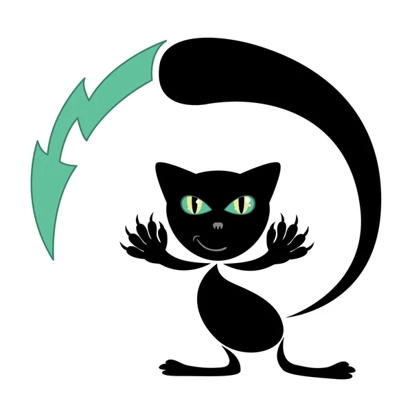 Czarny kot ładny — Wektor stockowy