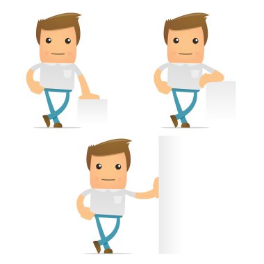 Set of funny cartoon casual man clipart