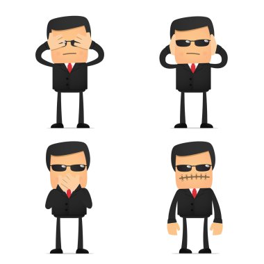 Set of funny cartoon security clipart