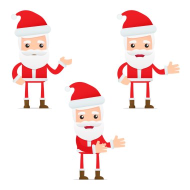 Set of funny cartoon Santa Claus clipart