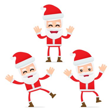 Set of funny cartoon Santa Claus clipart