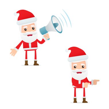 Set of funny cartoon Santa Claus clipart