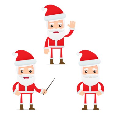 Set of funny cartoon Santa Claus clipart