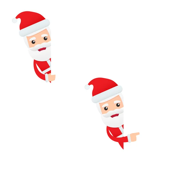 Set di divertente cartone animato Babbo Natale — Vettoriale Stock