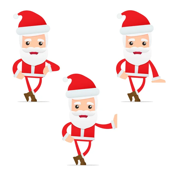 Set of funny cartoon Santa Claus — Stock Vector
