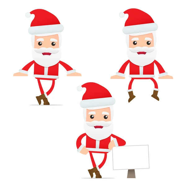 Set of funny cartoon Santa Claus — Stock Vector